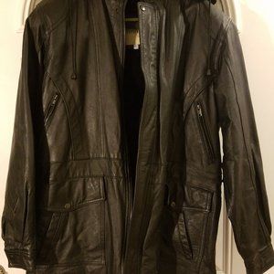 NEW Mens Autumn Trails Leather Jacket Hooded Motorcycle removable Lining Small B